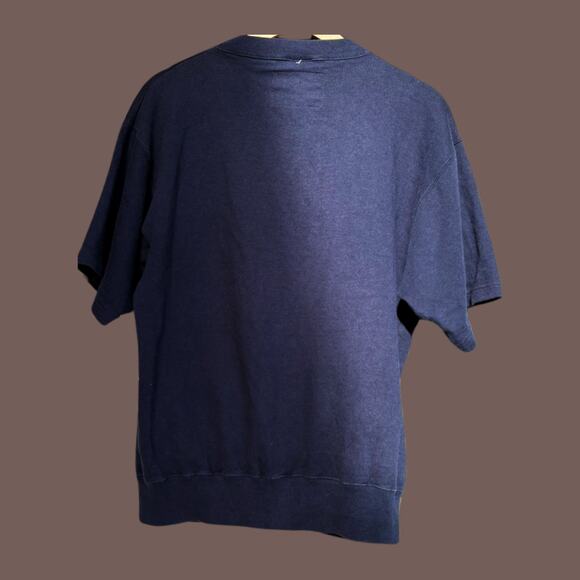 Champion Script Sweatshirt | Navy Short Sleeve | Size L | Vintage - Picture 5 of 5